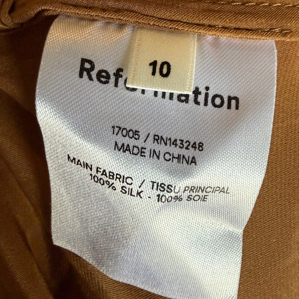 Reformation Ember Silk Midi Skirt in Butterscotch gold - Picture 8 of 11